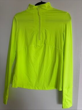 Neon Yellow Long Sleeve Half-Zip Top